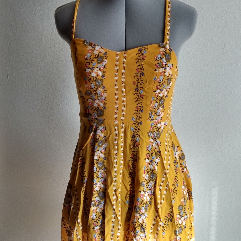Yellow floral sun dress